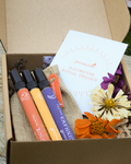The Halimuyak Ritual Trilogy 10ml spray set in a sustainable gift box with a linen pouch and dried floral botanicals.